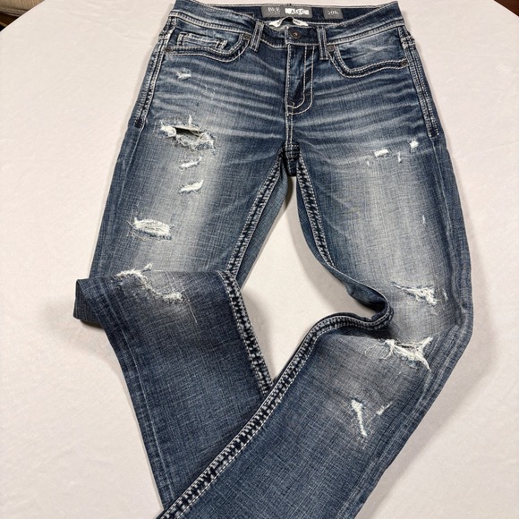 BKE Other - BKE Jeans Mens 29R Alec Straight Leg Blue Distressed Denim EUC
